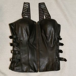 Faux leather bustier